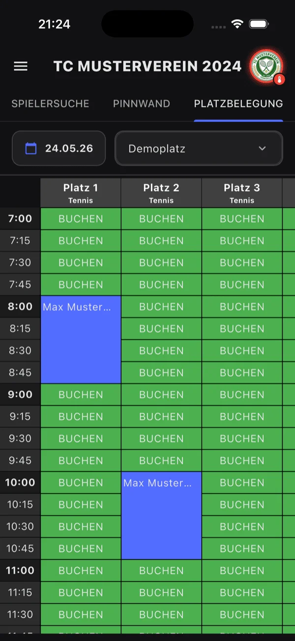 Platzbelegung